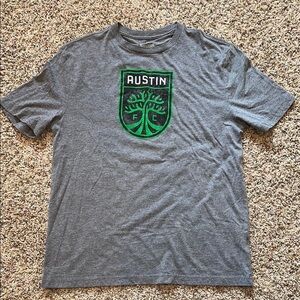 Fanatics Men’s Austin FC Gray and Green Short Sleeve T-Shirt Size L